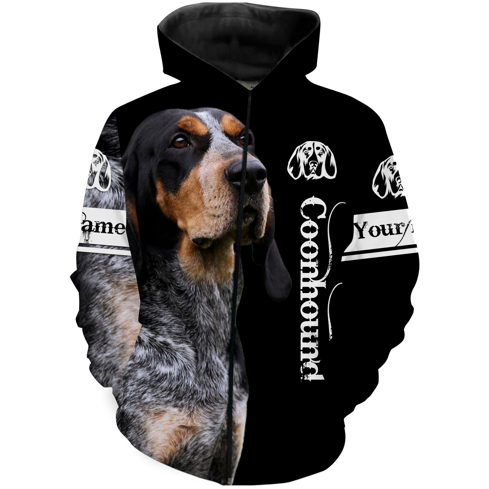 Coonhound 3D All Over Printed Shirts Zip Up Hoodie Zip Up Hoodie