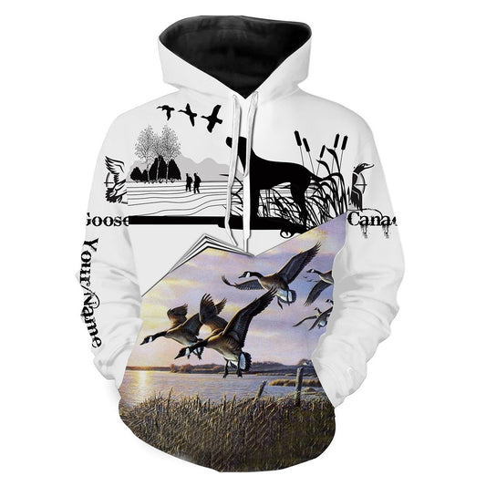 Canada Goose hunting Custom Name 3D All over print shirts - Personalized hunting gifts - FSD140 Hoodie