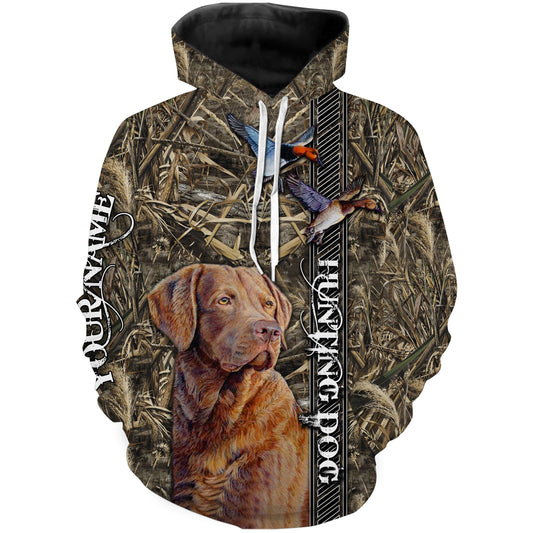 Hunting dog Duck and Goose hunting custom Name 3D full printing Sweatshirt, Long sleeves, Hoodie Hunting gift for Waterfowl Hunter FSD661