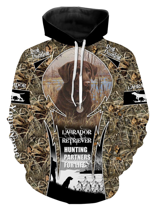 Best hunting Dog Custom Name and Photo 3D All over print shirts - "Labrador Retriever hunting partners for life" - FSD146 Hoodie