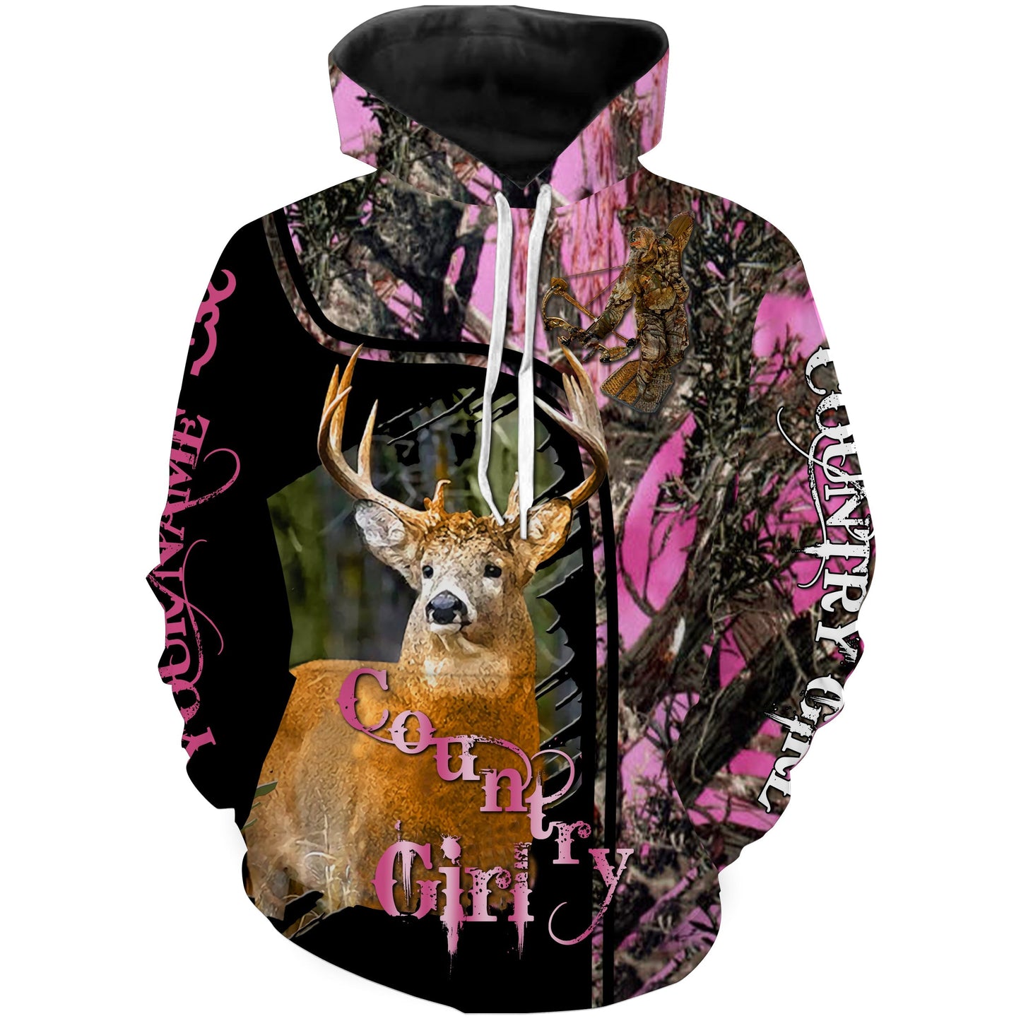 Deer hunting Country girl Pink Muddy camo custom Name 3D All over printing Shirt FSD674