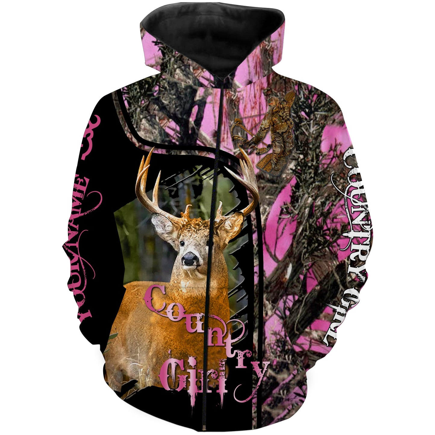 Deer hunting Country girl Pink Muddy camo custom Name 3D All over printing Shirt FSD674