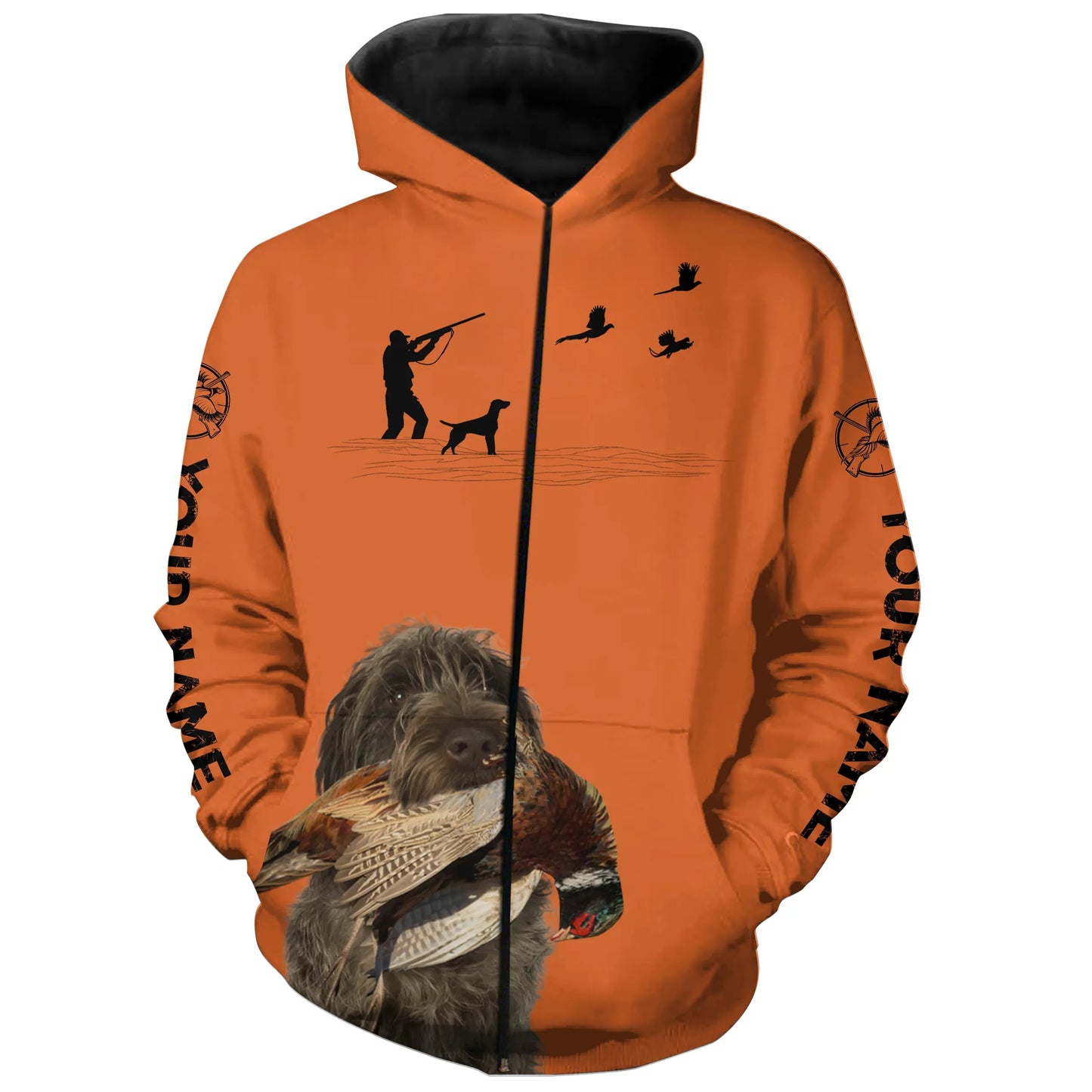 Wirehaired Pointing Griffon Pheasant Hunting clothes, best personalized Upland hunting clothes FSD3908 Zip up hoodie