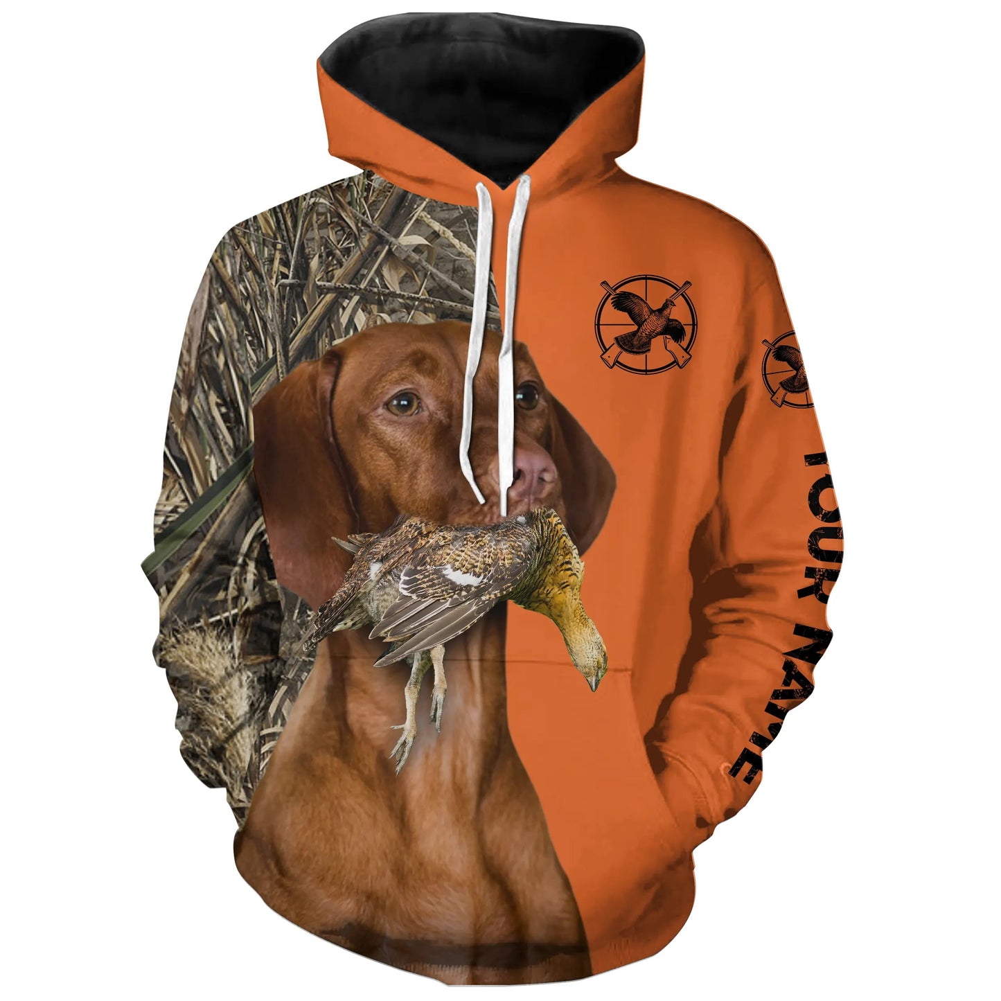 Vizsla Dog Grouse Hunting Custom name Orange Shirts for Grouse Hunter, Bird Hunter FSD3963 Hoodie