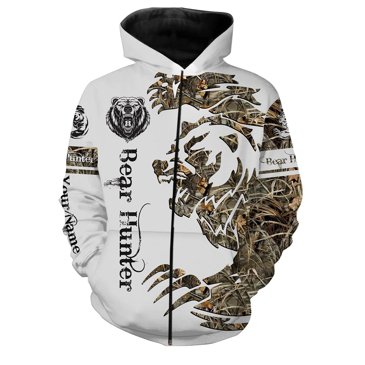 Personalized Bear hunting tattoo Custom Name 3D All over print Long sleeves