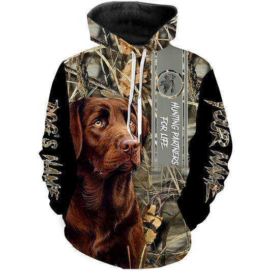 Hunting Dog Chocolate Labs Duck Hunting Bird Dog Hunter Custom Name 3D All Over Print Shirts Personalized Hunting Gifts FSD2012