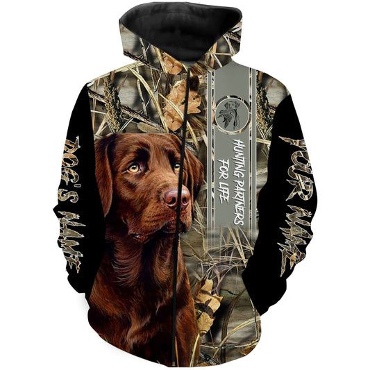 Hunting Dog Chocolate Labs Duck Hunting Bird Dog Hunter Custom Name 3D All Over Print Shirts Personalized Hunting Gifts FSD2012