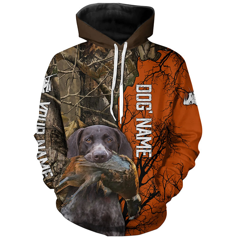 German Shorthaired Pointer Dog Pheasant hunting Camouflage customized Name Shirts for Men FSD4022