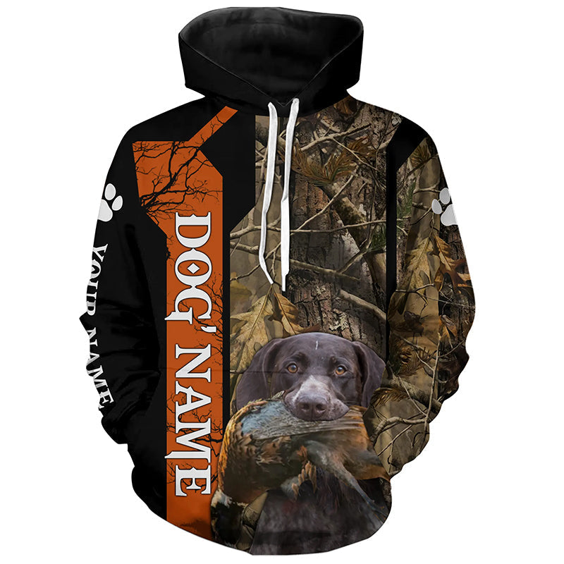 German Shorthaired Pointer Dog Pheasant hunting Camo customized Name Shirts for Hunters FSD4023