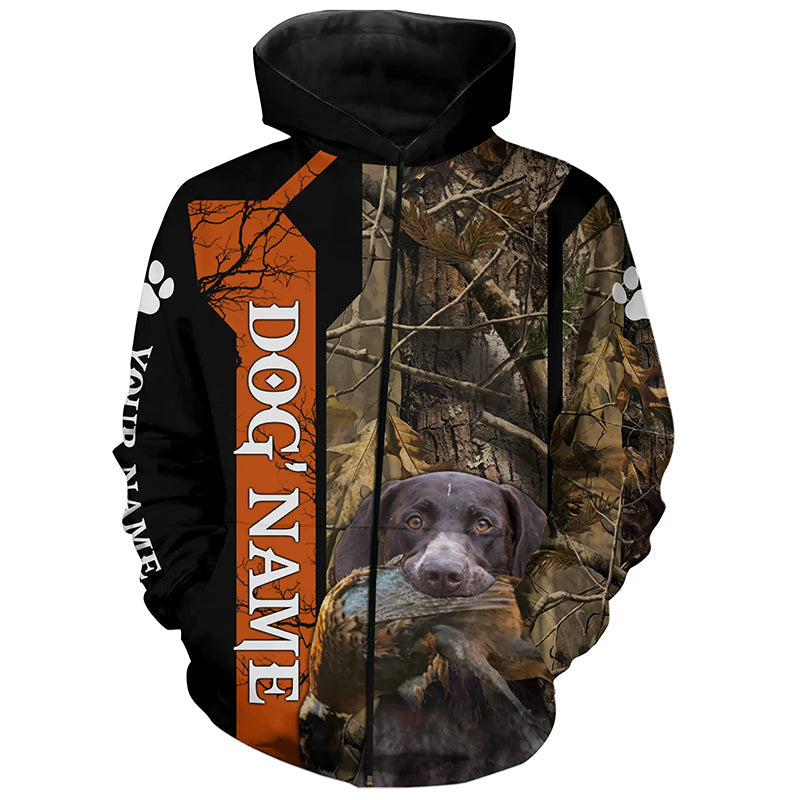 German Shorthaired Pointer Dog Pheasant hunting Camo customized Name Shirts for Hunters FSD4023