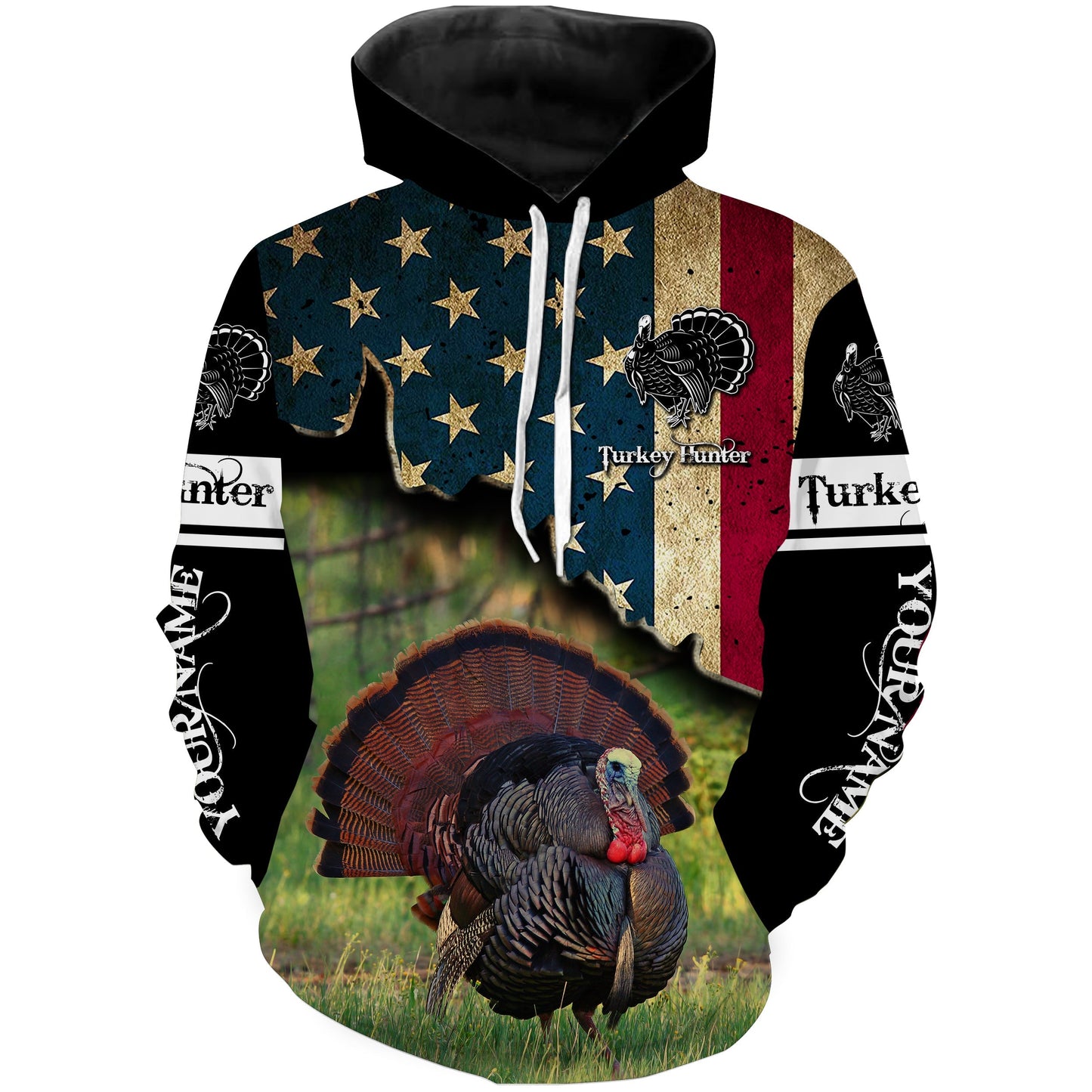 Turkey hunting US flag custom Name 3D all over print Shirt Personalized shirt for Turkey hunter