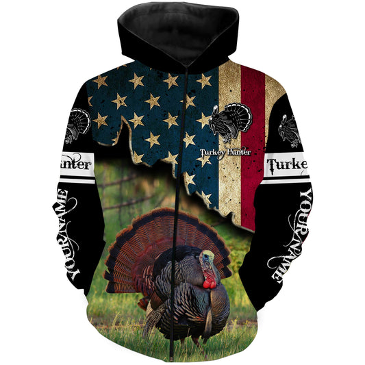 Turkey hunting US flag custom Name 3D all over print Shirt Personalized shirt for Turkey hunter