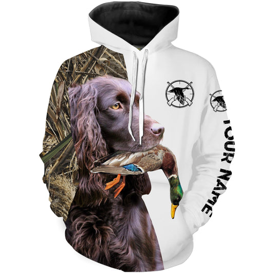 Duck Hunting With Dog Boykin Spaniel Custom Name 3D Full Printing Shirts For Men Women - Personalized Hunting Gifts FSD1878