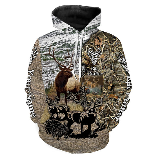 Elk hunting Custom Name 3D All over print T-shirt, Long sleeve, Hoodie, Zip up hoodie - FSD168