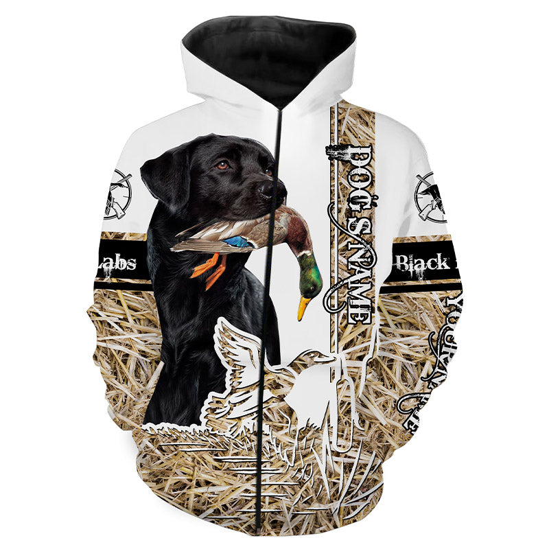 Black Labs Labrador Retriever Duck Hunting Dog Customize Name 3D All Over Printed Shirt FSD3450