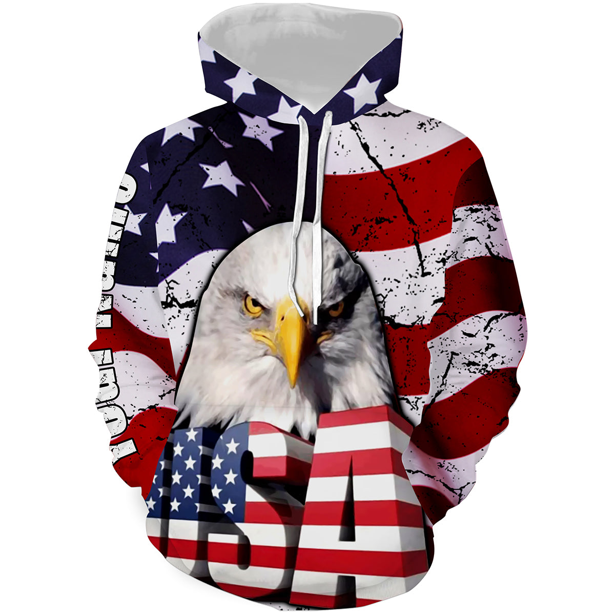 USA Letter American Flag Eagle Custom Name 3D Full printing Shirt Hoodie