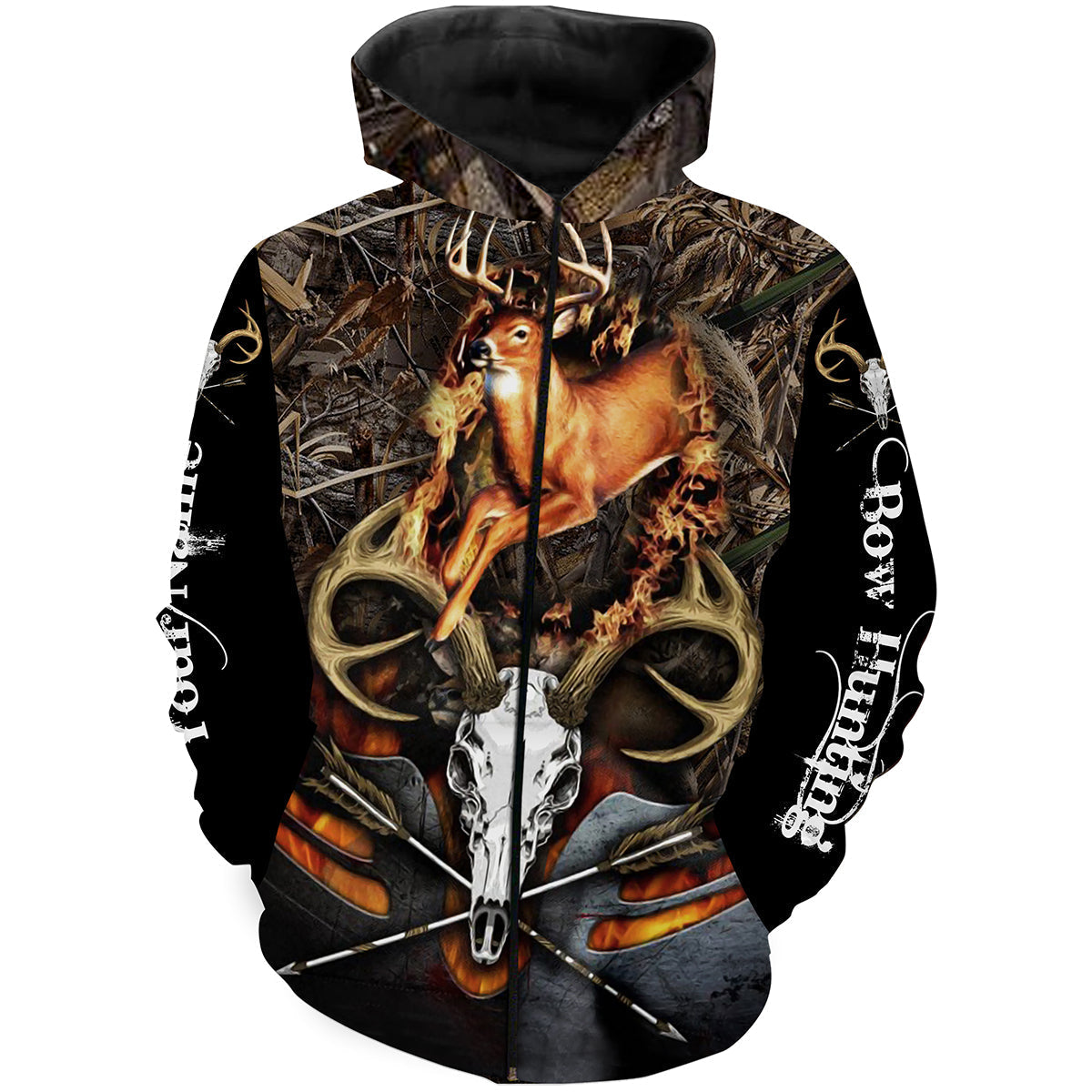 Archery Bow hunting Deer Grim Reaper Customized Name 3D All over print Shirt, Hoodie FSD979