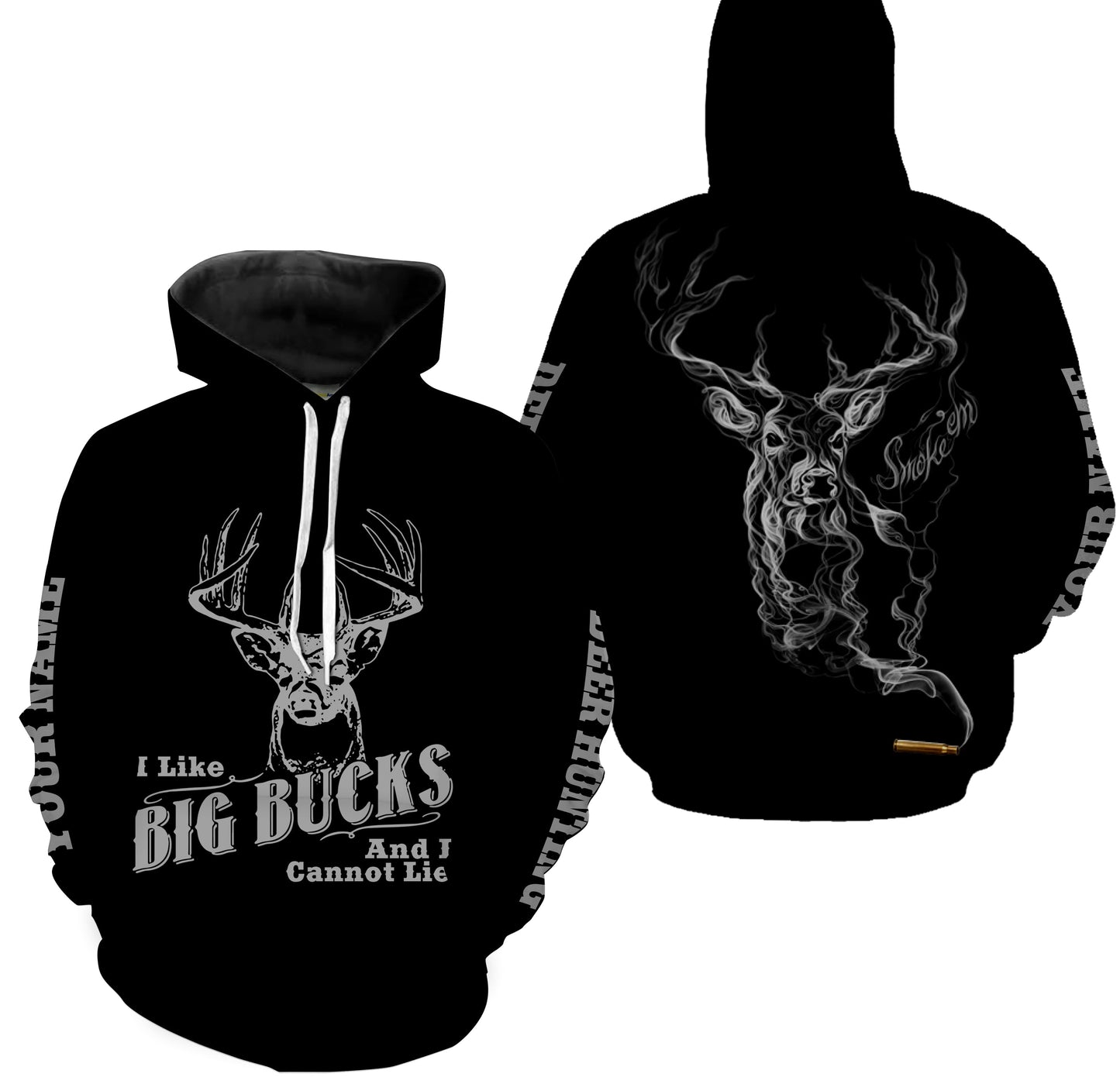 Smoke em Deer Hunting "I like big bucks and I cannot lie" Custom Name Hunting Shirts for Men