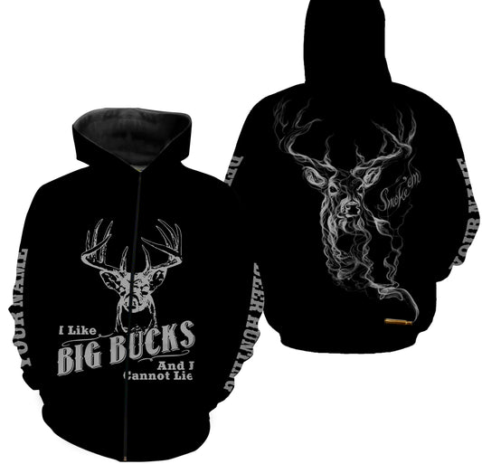 Smoke em Deer Hunting "I like big bucks and I cannot lie" Custom Name Hunting Shirts for Men