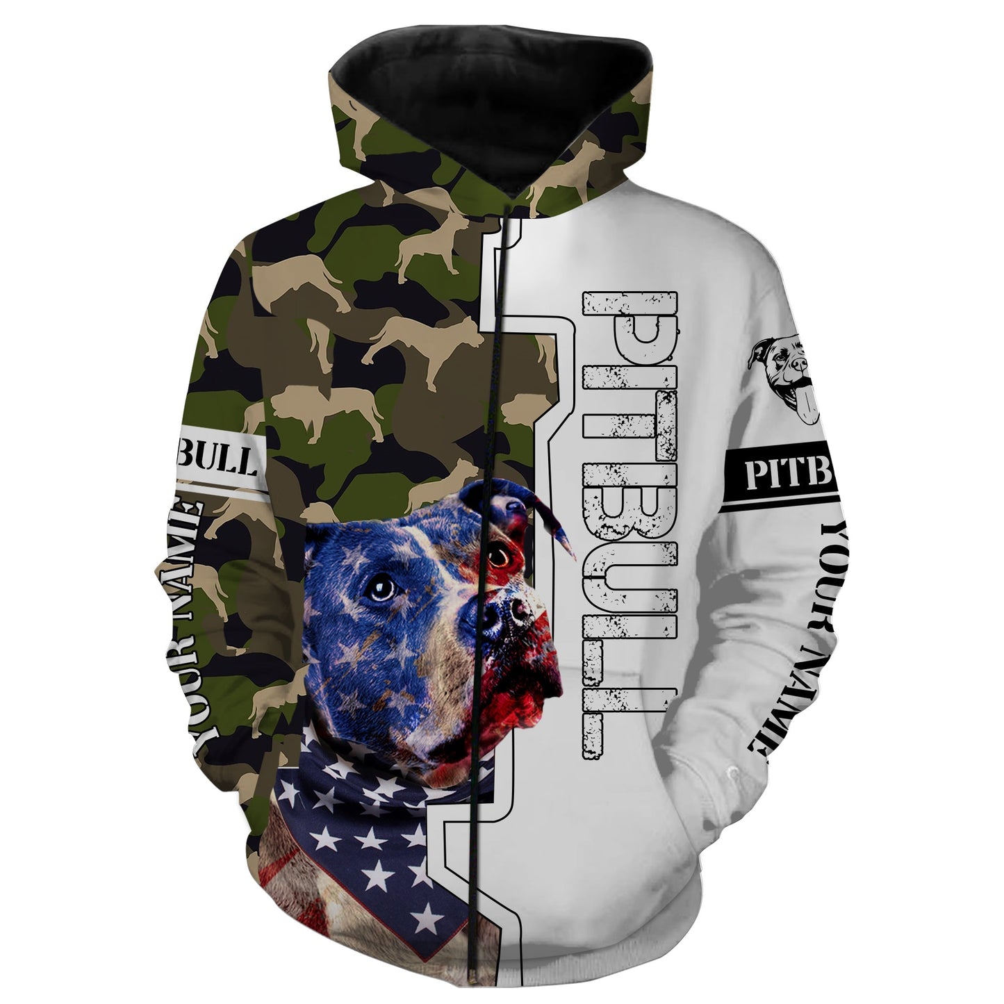 Pitbull dog Love American flag Custom Name 3D All over print shirts, Hoodie, Tshirt - FSD1490