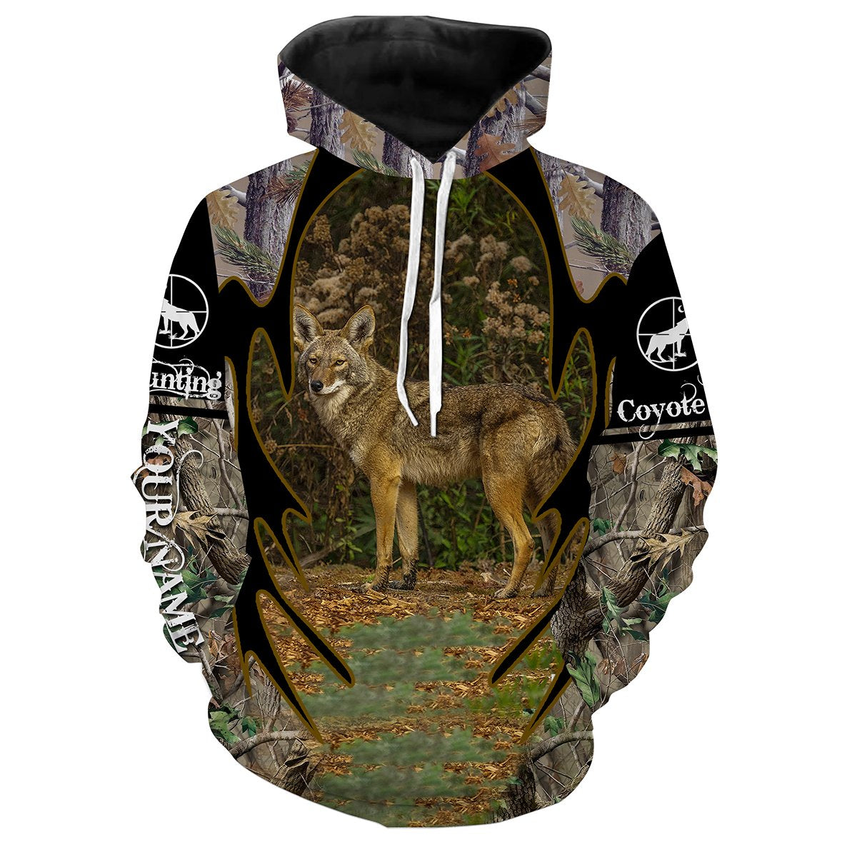 Coyote Hunting Full 3D printing Customize Name Shirts - Hunting Gift for Men Hoodie