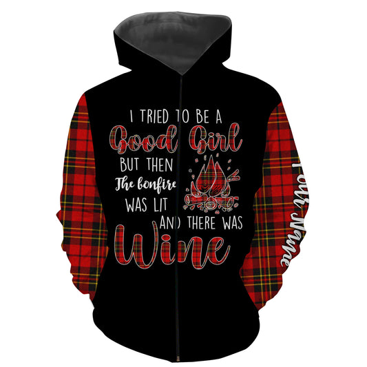 Women Camping Shirts 3D - Tried To Be A Good Girl All over print Shirt - Personalized Camping Gifts - NLXS308 Zip up hoodie