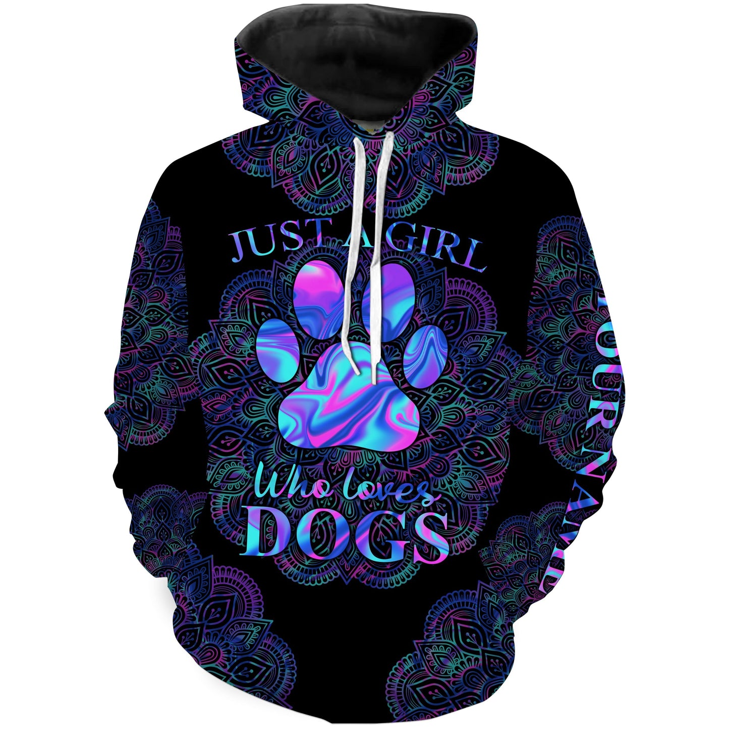 Just A Girl Who Loves Dogs Shirt, Gift For Girl Love Dogs Mandala - TNN318