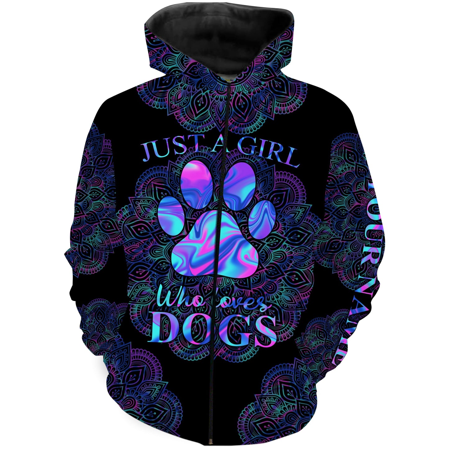 Just A Girl Who Loves Dogs Shirt, Gift For Girl Love Dogs Mandala - TNN318