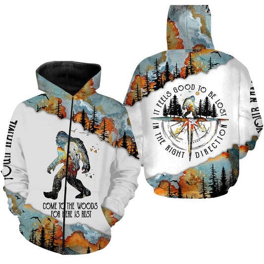 Bigfoot Camping Personalized 3D Zip Up Hoodie Zip Up Hoodie