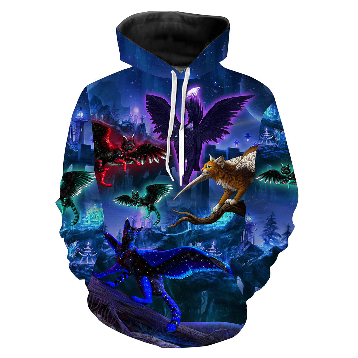 Magic Winged Cat 3D Shirt All Over Print T-Shirt, Hoodie, Sweatshirt, Long Sleeves, Tank Top - TNN476