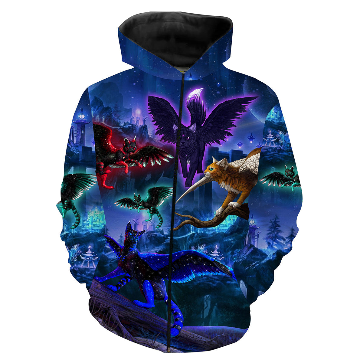 Magic Winged Cat 3D Shirt All Over Print T-Shirt, Hoodie, Sweatshirt, Long Sleeves, Tank Top - TNN476