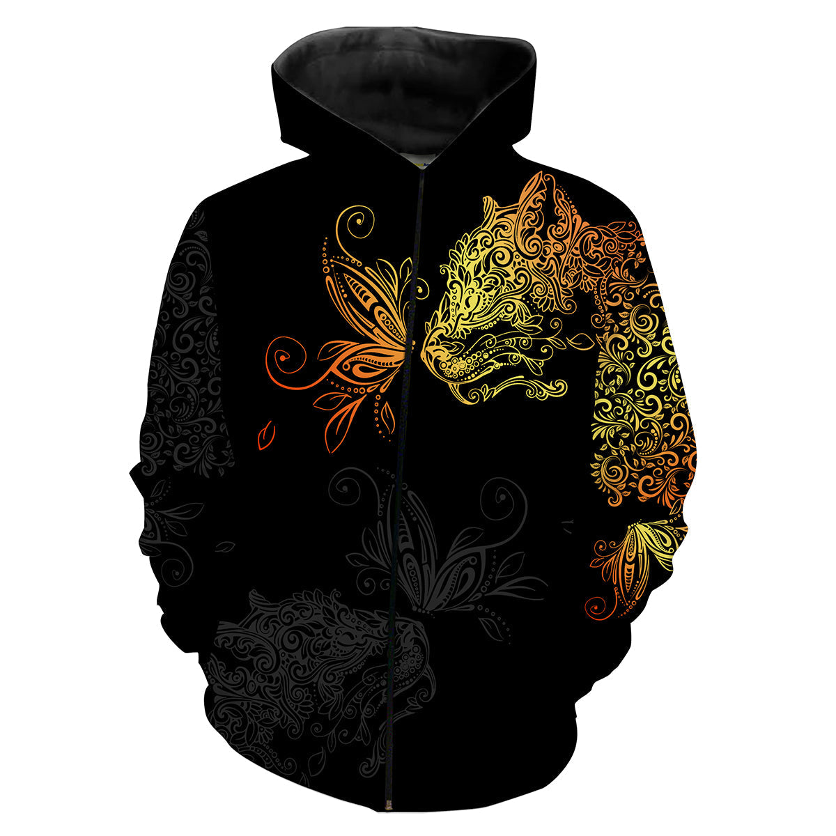 Cat And Butterfly Tattoos 3D All Over Printed T-Shirt, Hoodie, Sweatshirt, Long Sleeves - TNN484