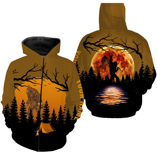 Bigfoot Camping Beer Personalized Shirt 3D Full Printing Zip Up Hoodie Zip Up Hoodie