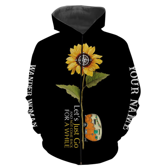 Woman Let's Just Go Personalized Love Camping Shirt 3D Full Printing - TNN408 Zip up hoodie