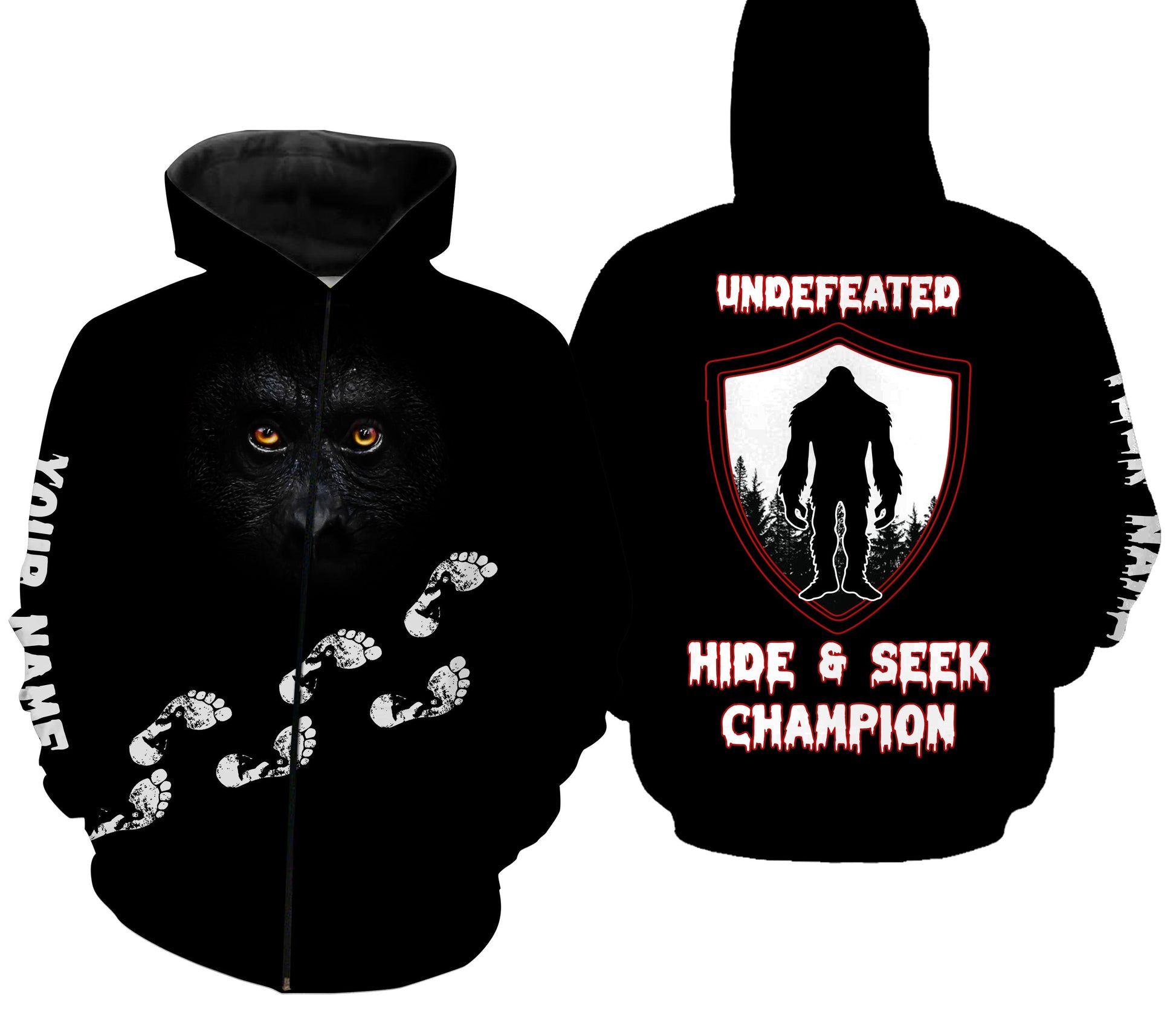 Bigfoot Under Hide Seek Champion 3D Shirt Personalized All Over Print - TNN410