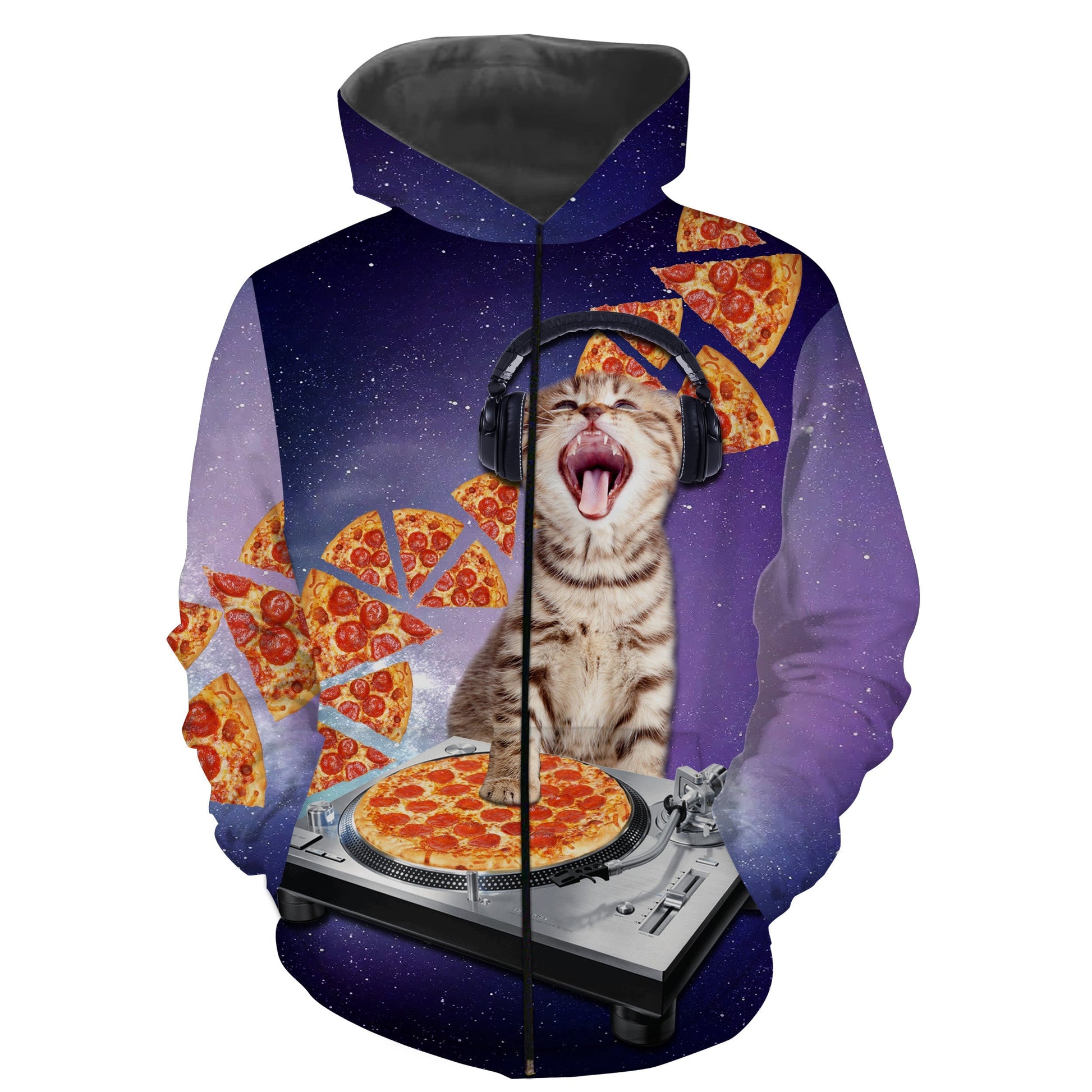 Space Cat Zip Up Hoodie Zip Up Hoodie