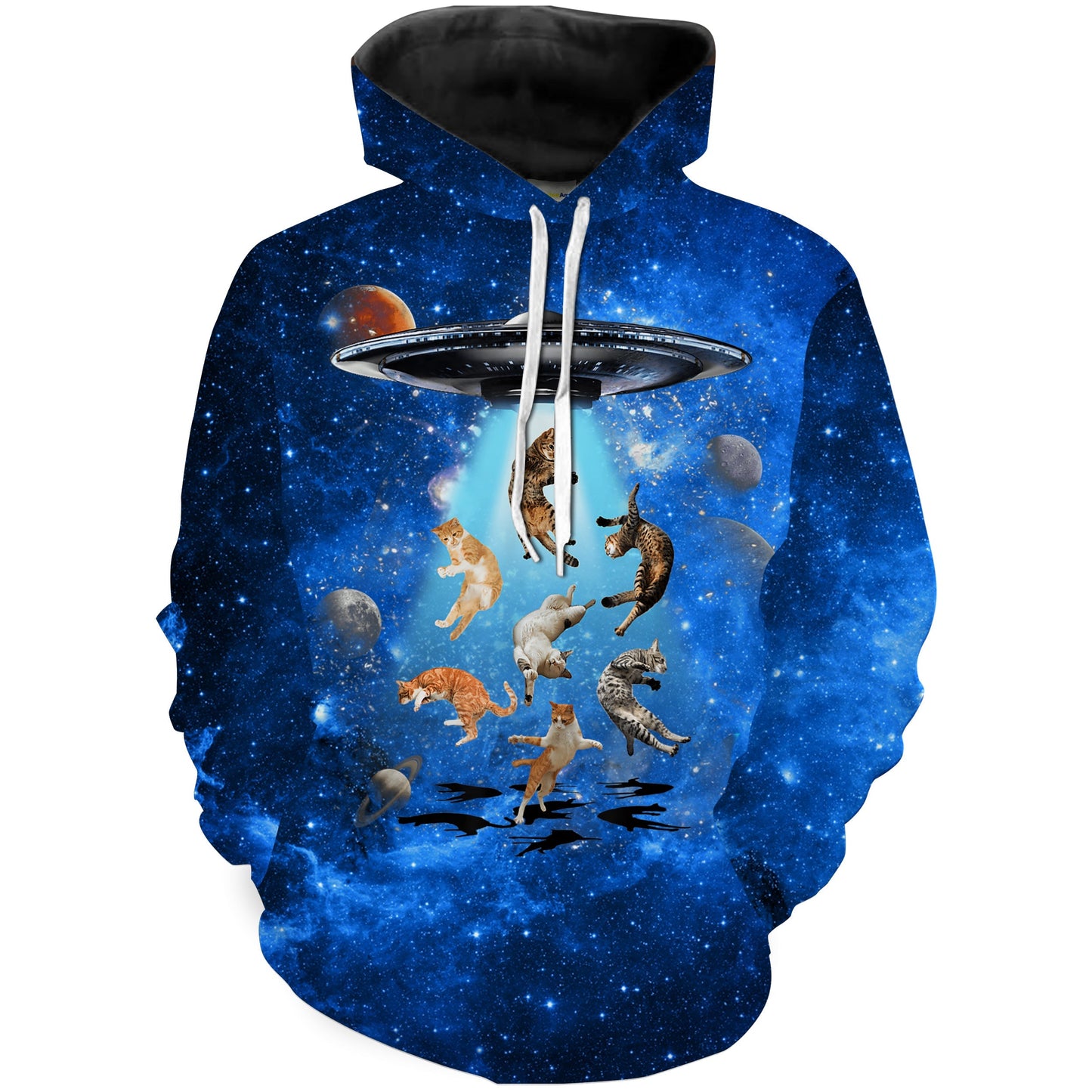 Cute Cat UFO Blue Galaxy 3D Shirt All Over Print T-Shirt, Hoodie, Long Sleeves, Tank Top - TNN467