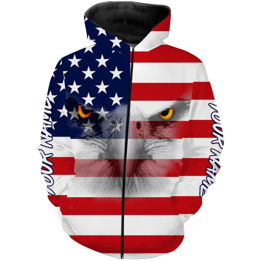 Eagle American Flag 3D Shirt Zip Up Hoodie Zip Up Hoodie