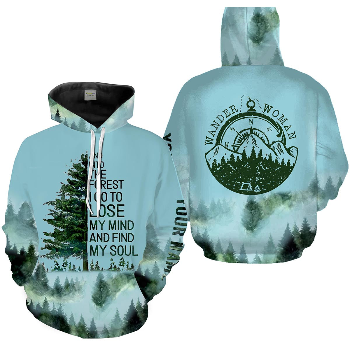 Woman Into The Forest Personalized Love Camping Shirt 3D Full Printing  Hoodie Hoodie