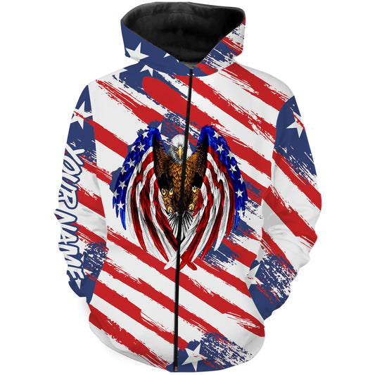 Personalized Eagle American Flag 3D Shirt, Patriotic Outfit For 4Th July - TNN613