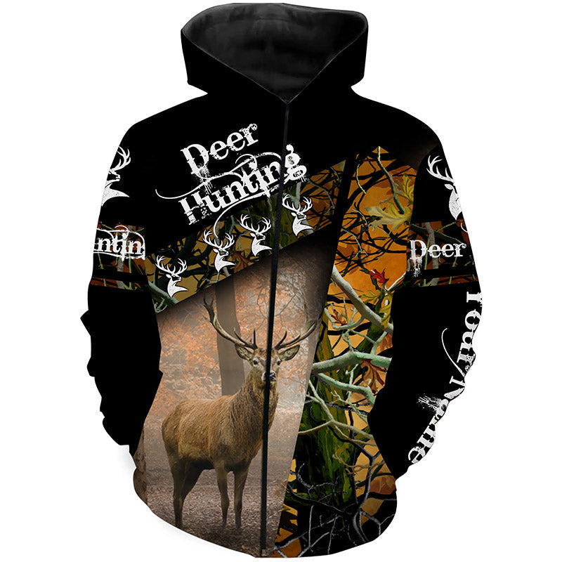 Deer Hunting brown muddy camo Custom Name 3D All over print shirts TTS0712