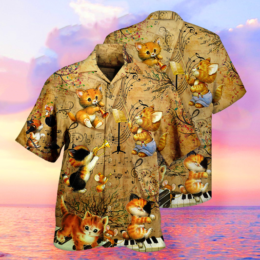 Lover Music And Kitties Cat Hawaiian Shirt | For Men & Women | Adult | HW3531