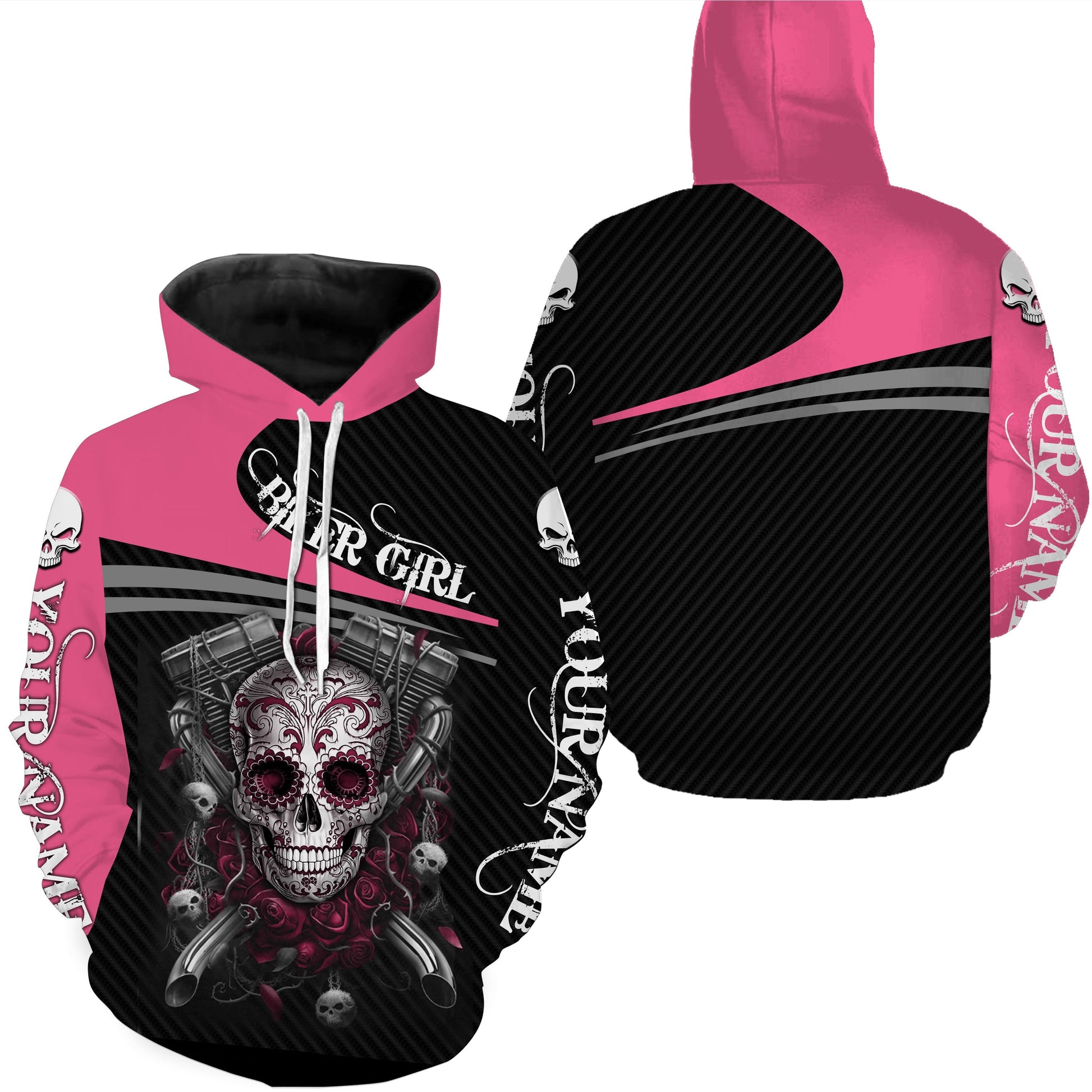 Pink Biker Girl Personalized Jersey Skull Rider Women Female Off-road Motorcycle Racing Shirt| NMS460