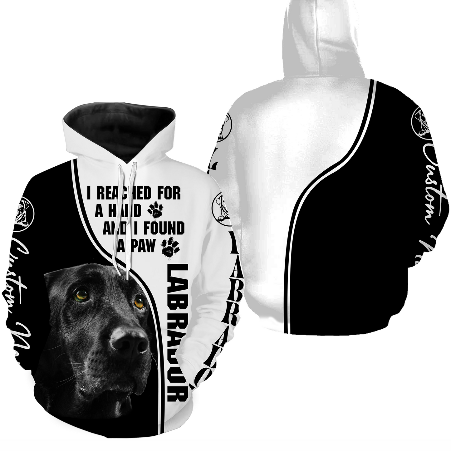 Black Labrador Owner Shirt Hoodie for Kid Adult| I Found A Paw Custom Black Lab Owner Shirt| JTSD362