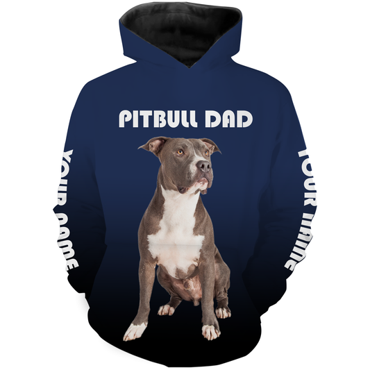 Pitbull 3D Full Printed Shirt for Men| Custom Faded Shirt for Pitbull Dad, Pitbull Lover| JTSD242