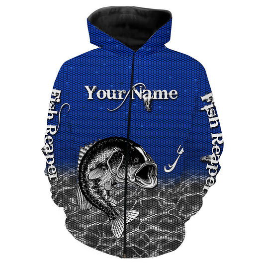 Bass fishing Customize name All over print shirts Personalized Fishing gift for men and women - IPH954 Zip up hoodie