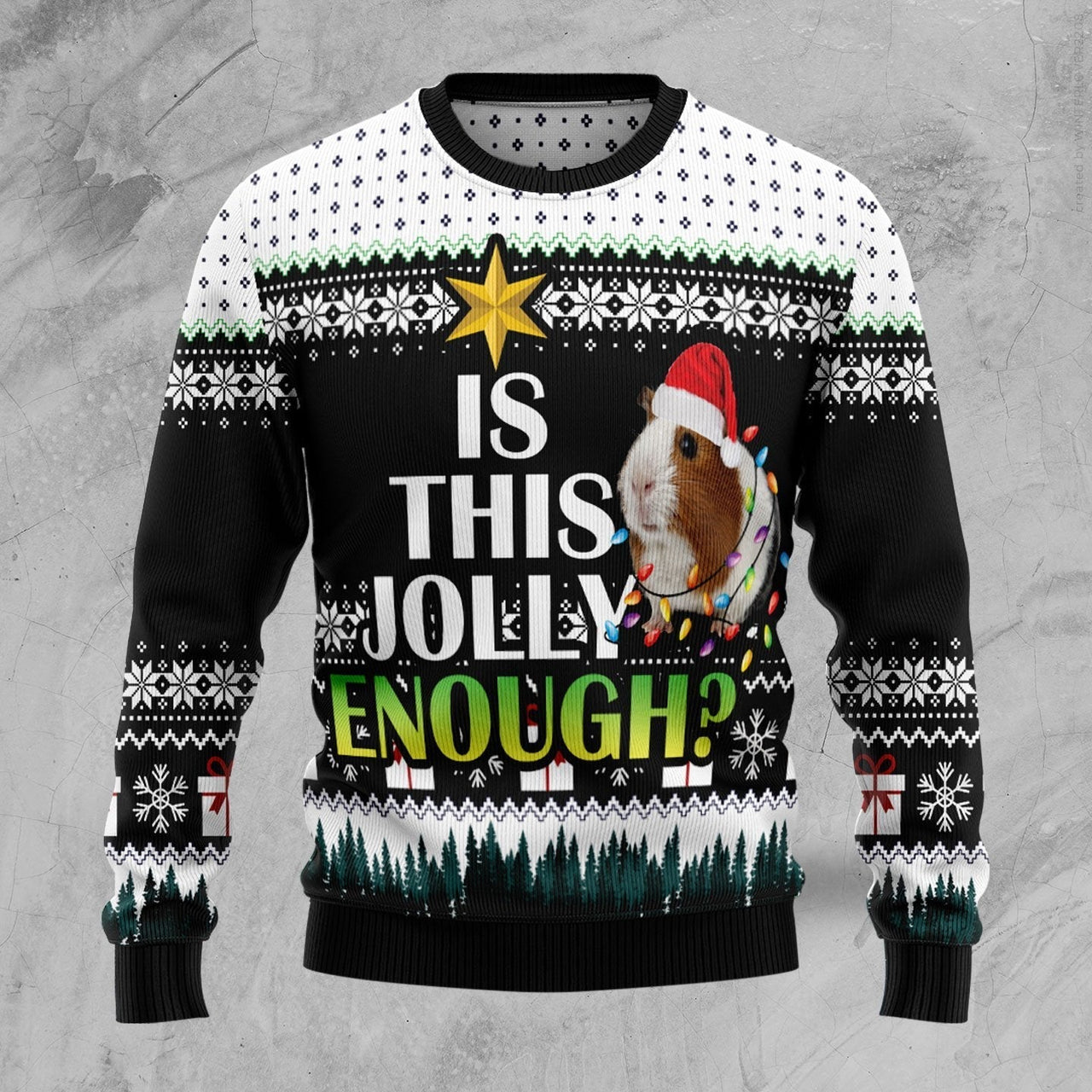 Is It Jolly Enough Guinea Pig Xmas Ugly Christmas Sweater 