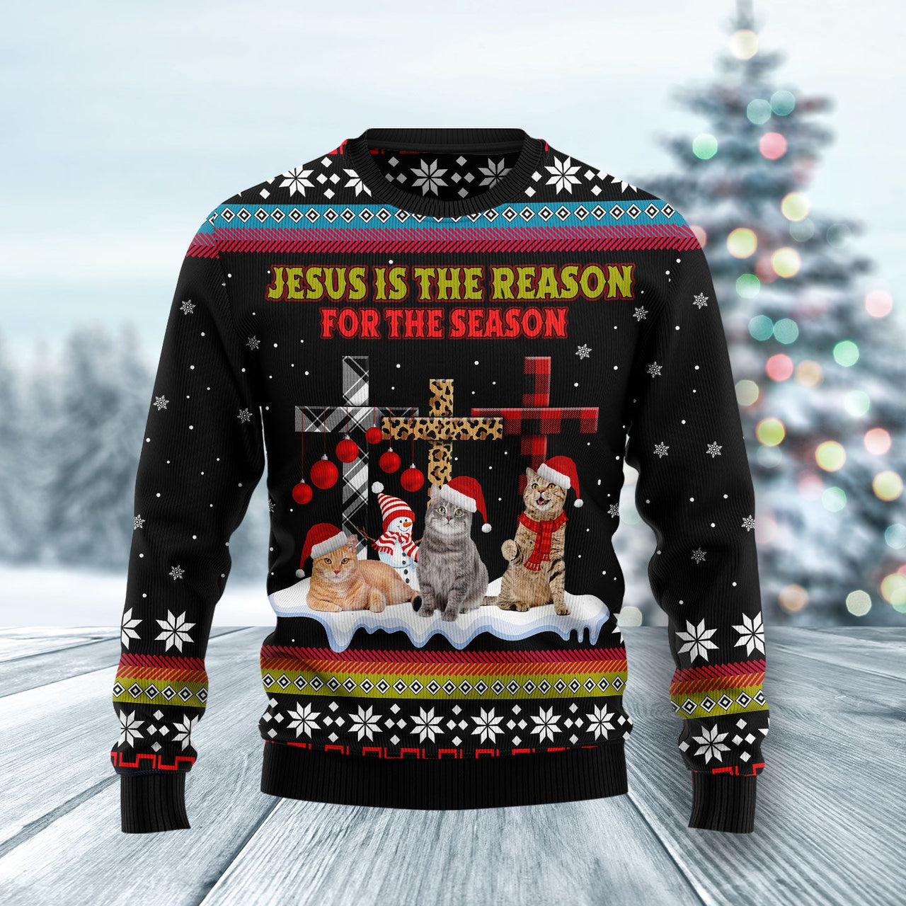 Jesus Is The Reason For The Season Ugly Christmas Sweater 