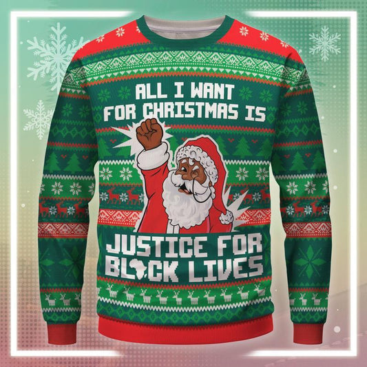 Justice For Black Lives Ugly Christmas Sweater 