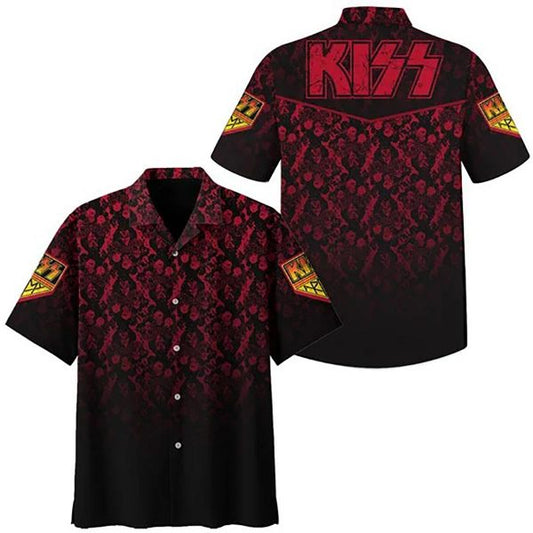 Kiss Rock Band No198 Hawaiian Casual Shirt